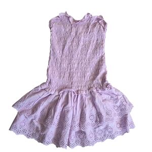 American Eagle Outfitters Lavender Smocked Drop Waist Ruffled Mini Dress XXS NWT